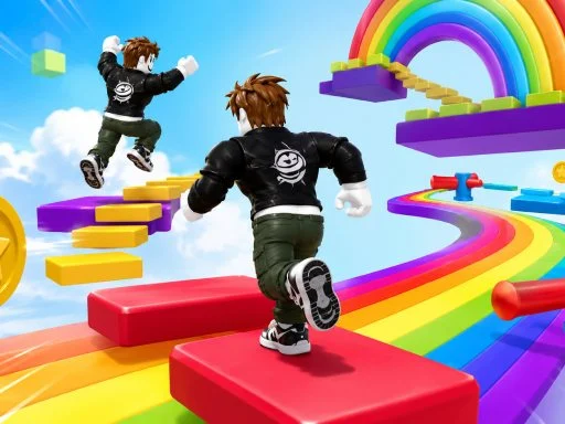 Obby Rainbow Parkour Two Player - 678BET